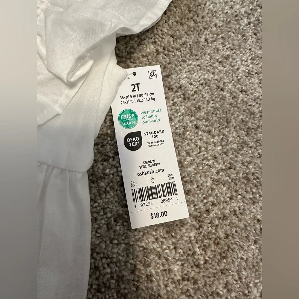 OshKosh B'gosh Ruffled White‎ Dress